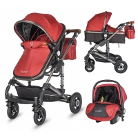 Convertible travel system 3in1 Coccolle Siyana  Dahlia Red