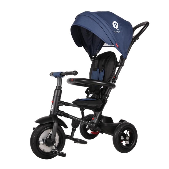 Product: Qplay Rito AIR Tricycle with rubber inflated wheels Dark Blue